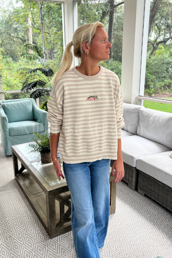 Kennelly sweater, taupe/sand