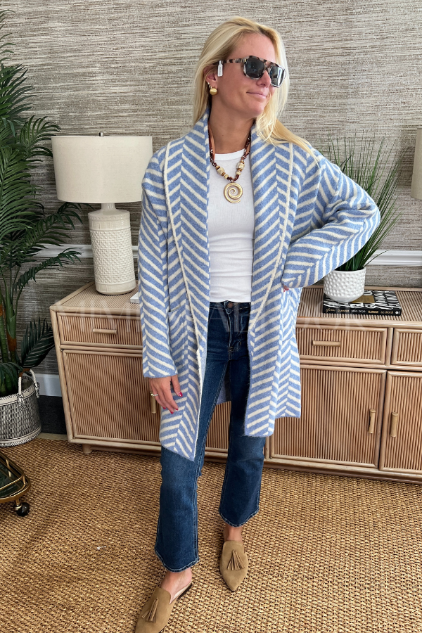 Kerry cardigan sweater, blue