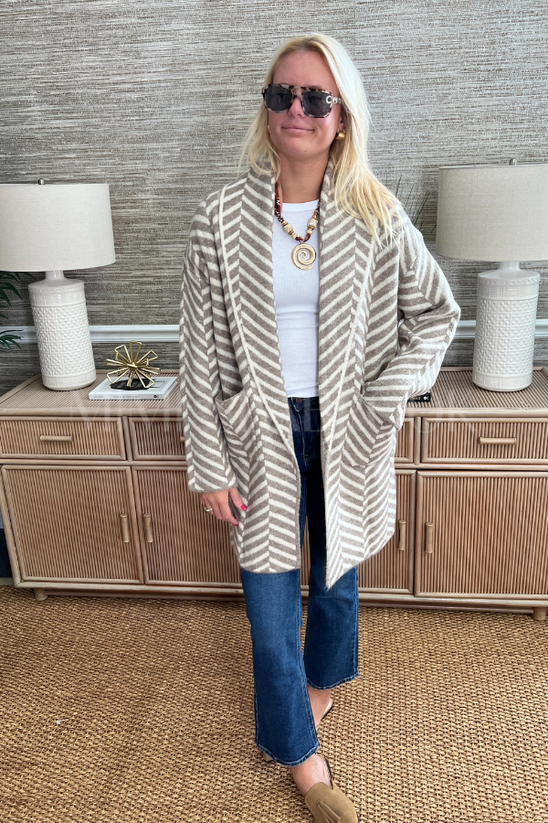 Kerry cardigan sweater, taupe