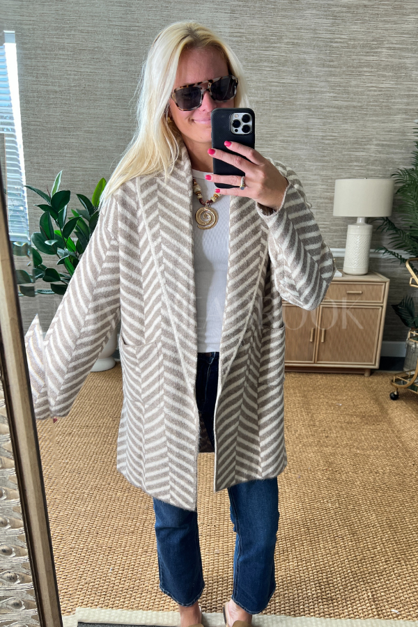 Kerry cardigan sweater, taupe