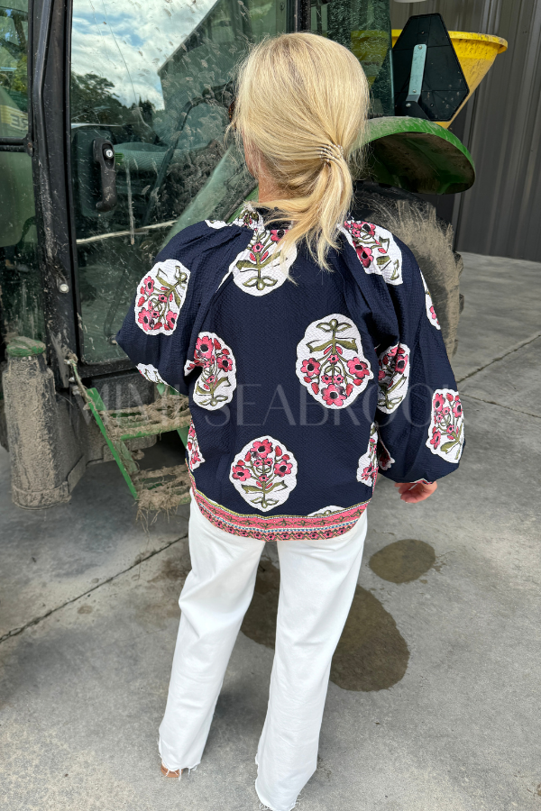 Knapp top, navy