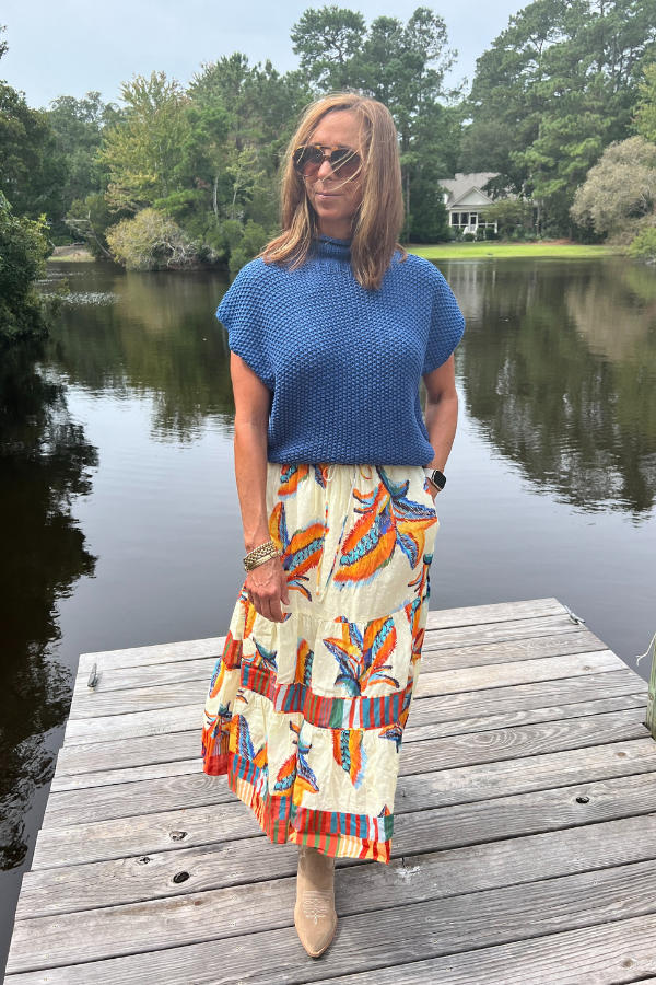 Kylie Skirt, tropical print by King + Pitt