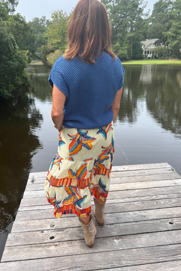 Kylie Skirt, tropical print by King + Pitt
