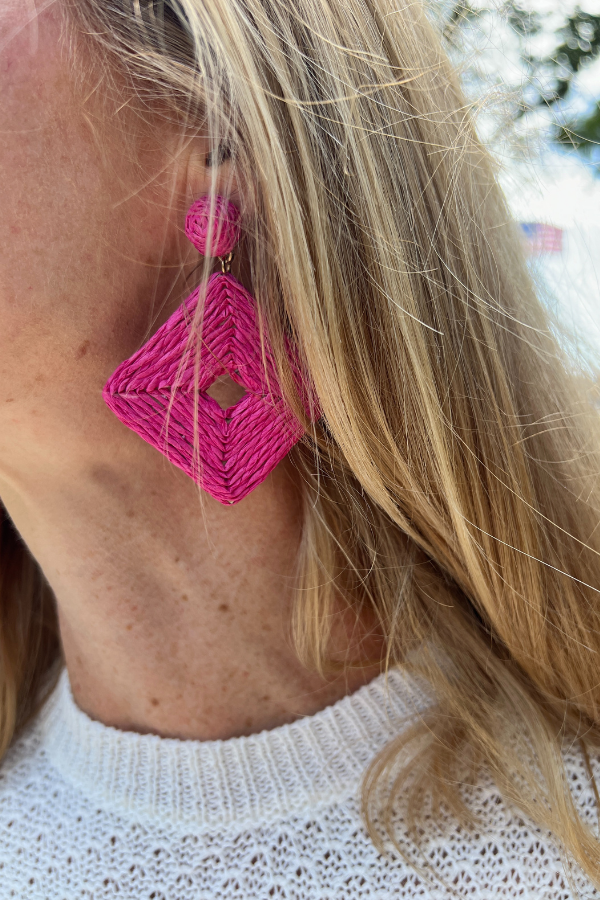 Lakeshore earrings, fuchsia