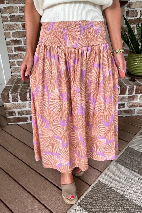 Laney Skirt, fan print