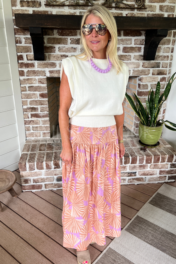 Laney Skirt, fan print