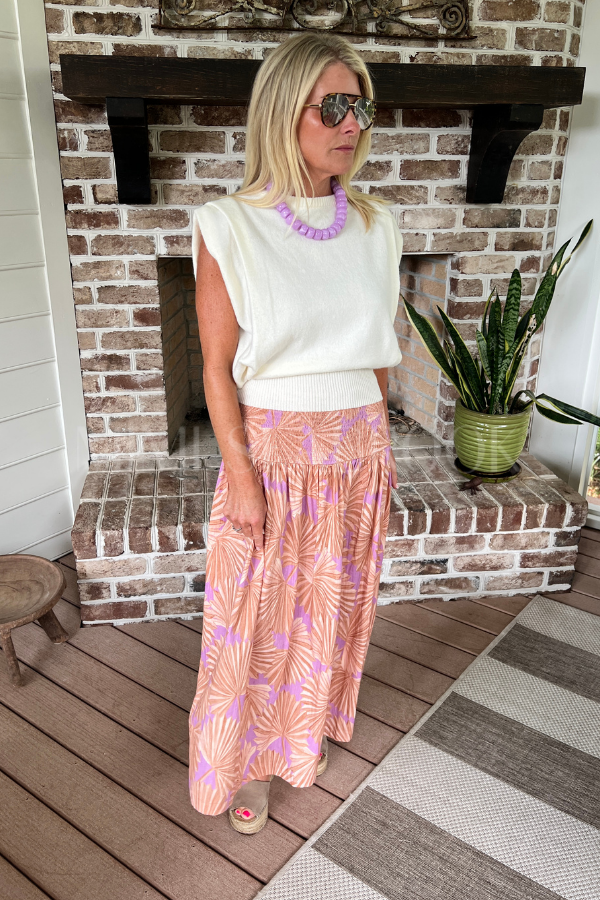 Laney Skirt, fan print