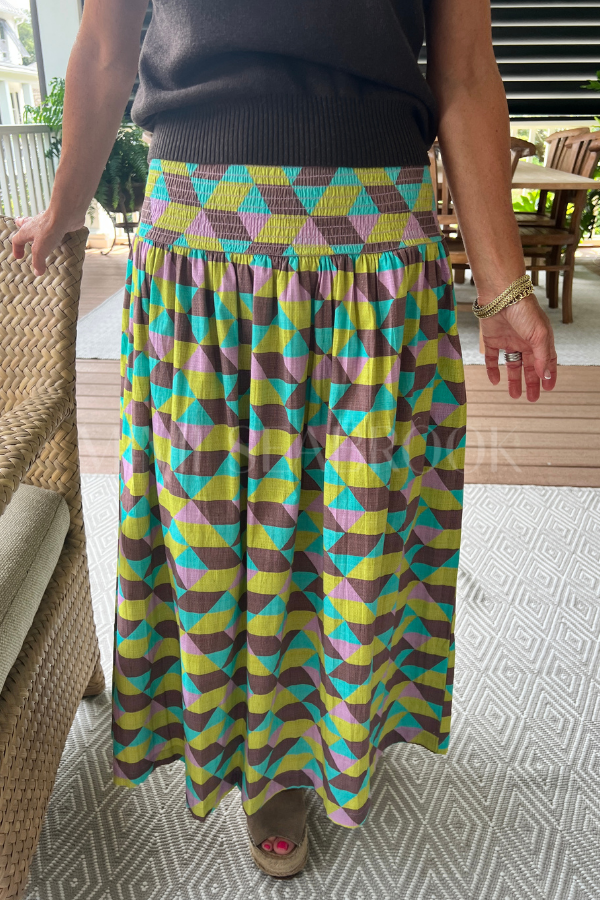 Laney Skirt, grid print