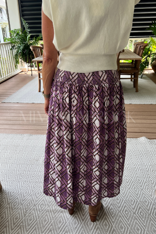 Laney Skirt, purple plaid print