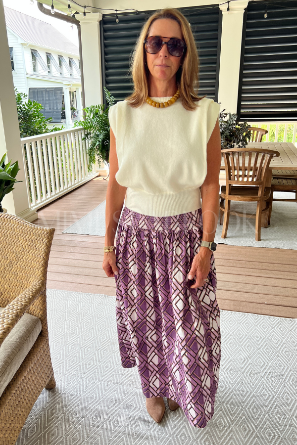 Laney Skirt, purple plaid print