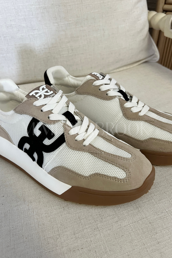 Langley sneakers, white/tan/black by Sam Edelman