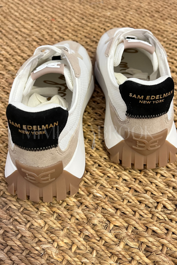 Langley sneakers, white/tan/black by Sam Edelman