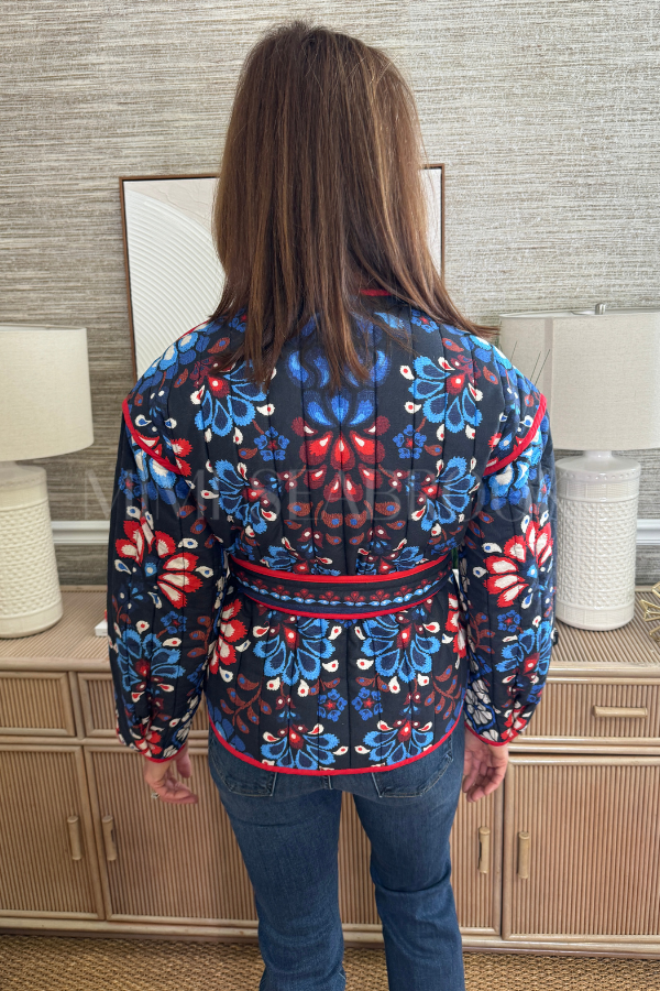 Latina Scarf Black Jacket by Farm Rio