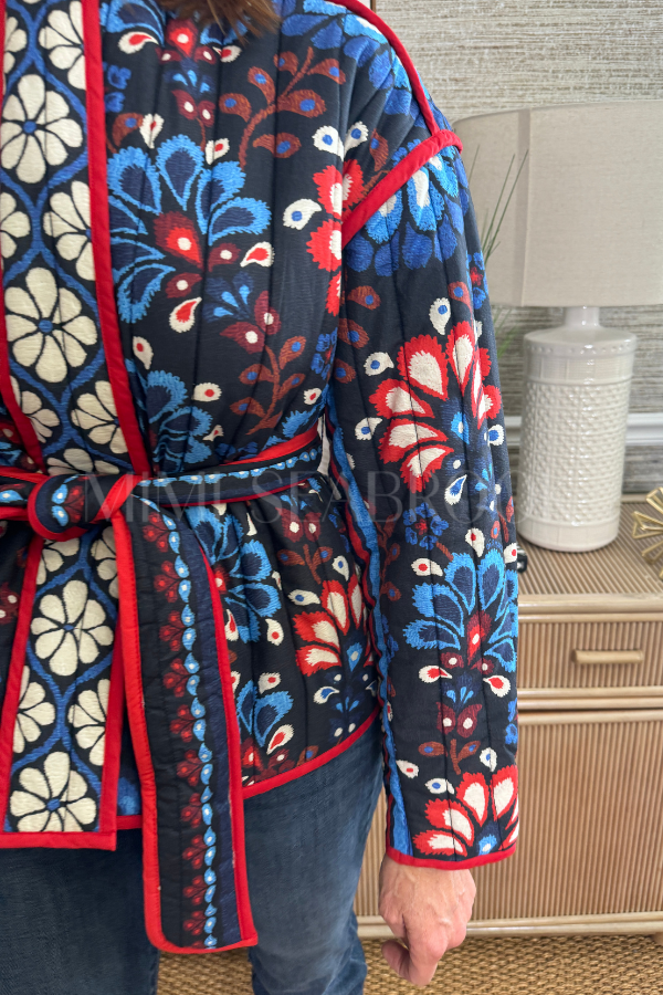 Latina Scarf Black Jacket by Farm Rio