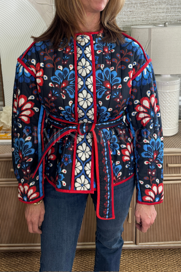 Latina Scarf Black Jacket by Farm Rio