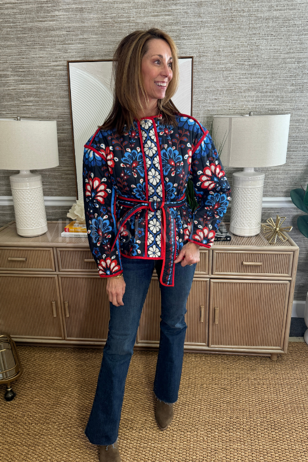 Latina Scarf Black Jacket by Farm Rio