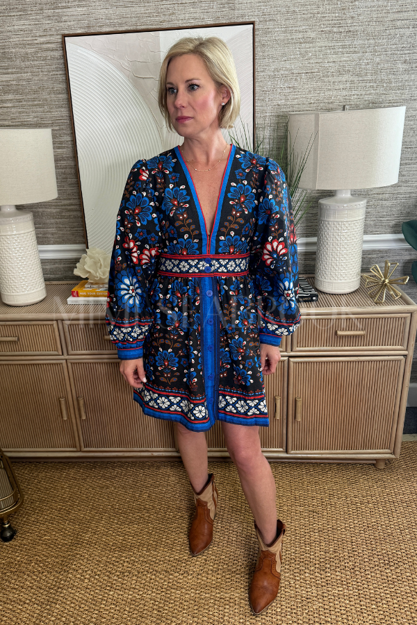 Latina Scarf Black Mini Dress by Farm Rio