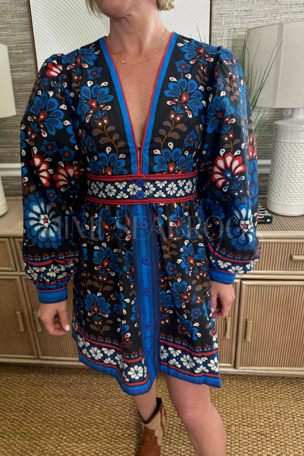 Latina Scarf Black Mini Dress by Farm Rio