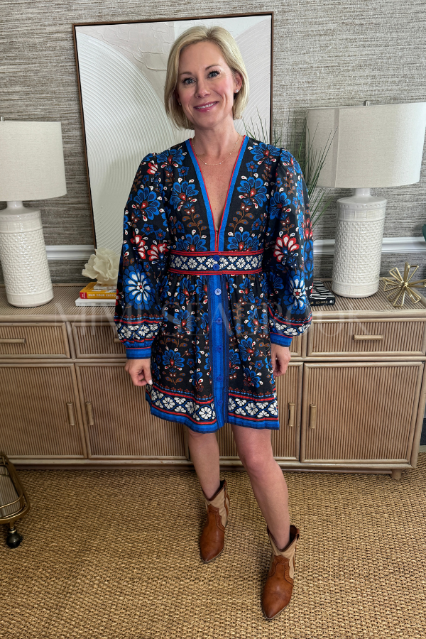 Latina Scarf Black Mini Dress by Farm Rio