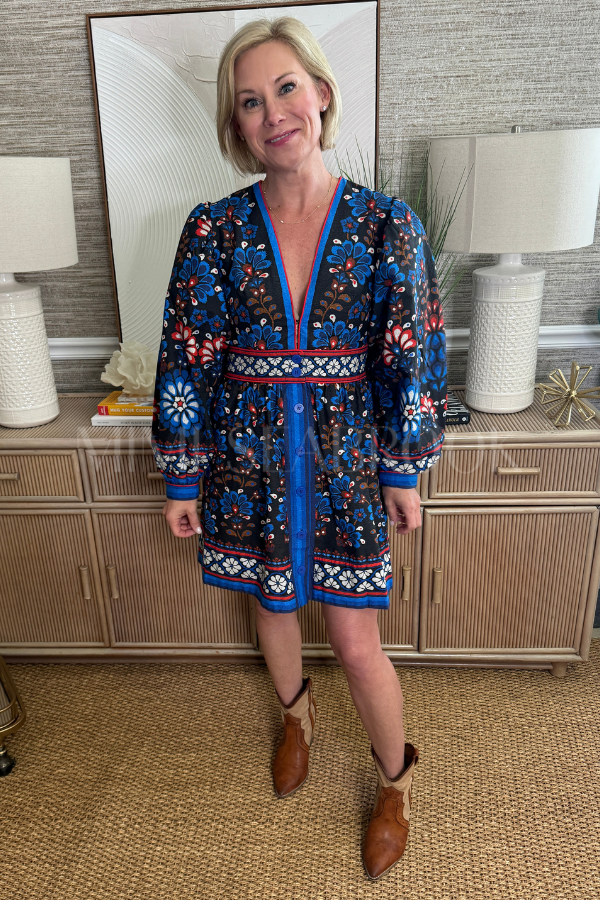 Latina Scarf Black Mini Dress by Farm Rio