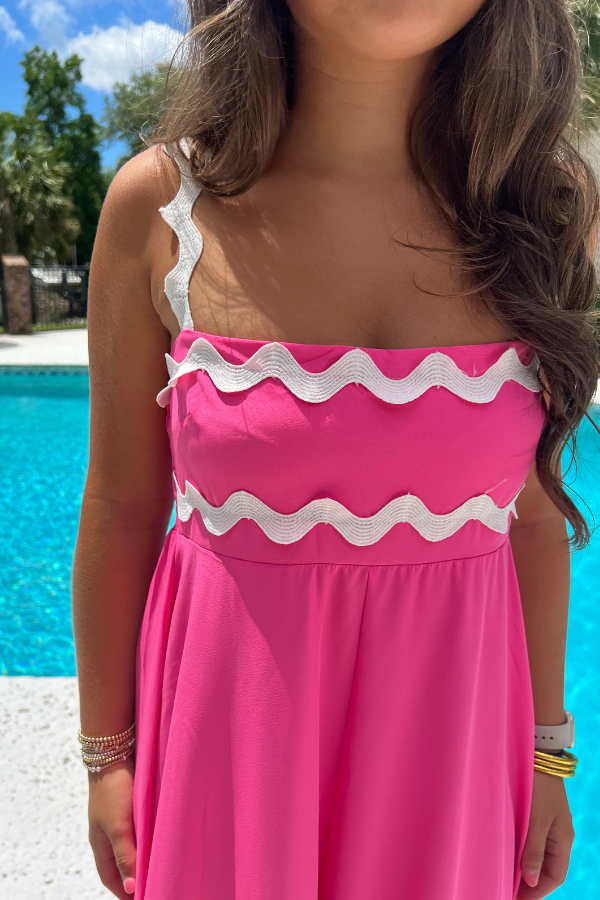 Leilana dress, pink/white