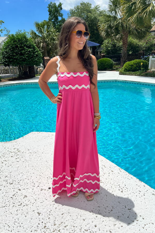 Leilana dress, pink/white