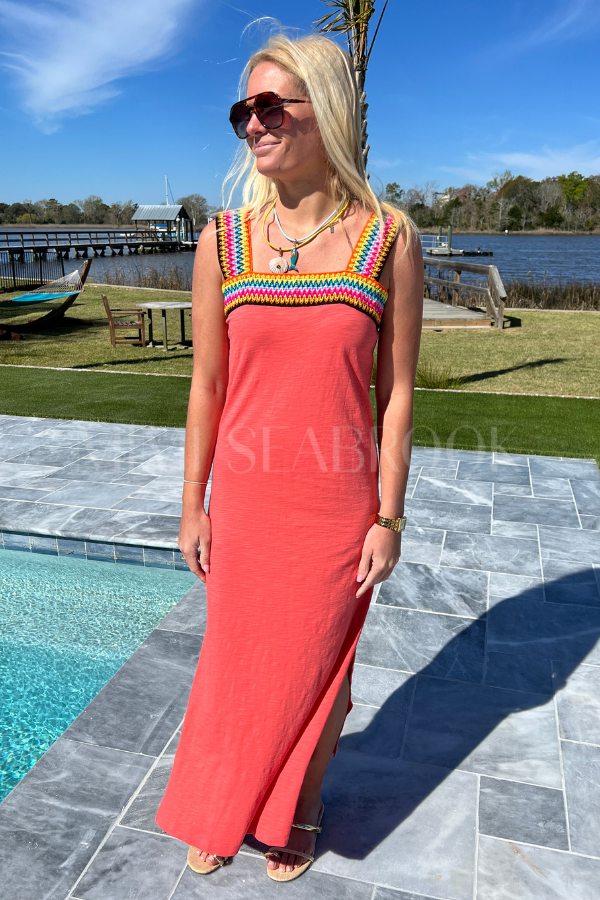 Lena dress, coral poppy
