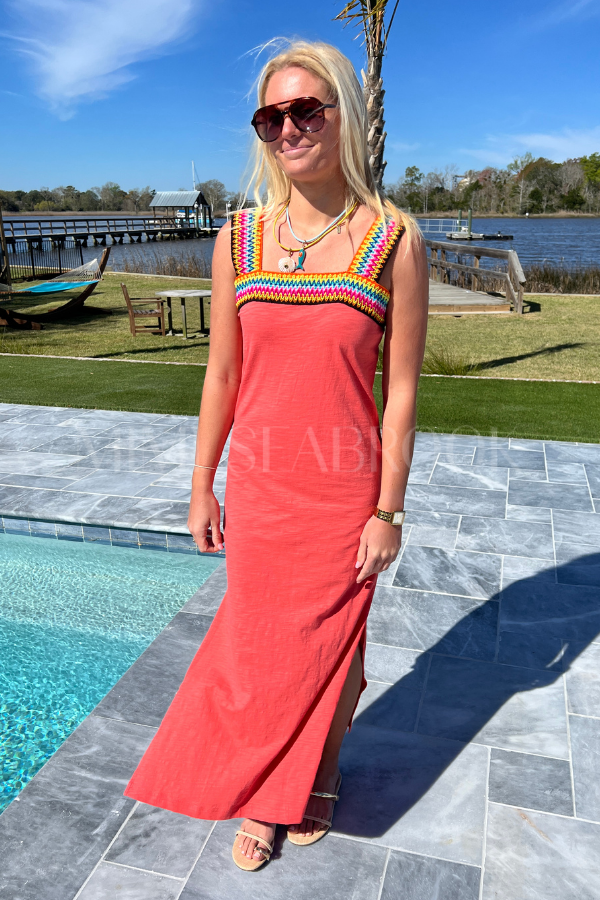 Lena dress, coral poppy