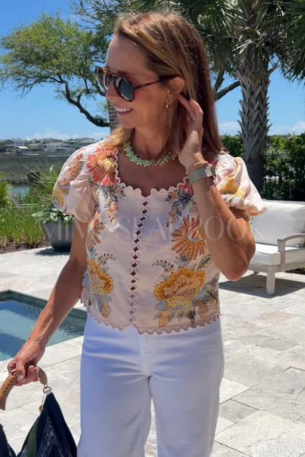 Ligia Light Pink Blouse by Farm Rio