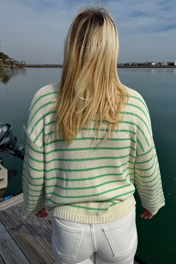Linney sweater, green cream