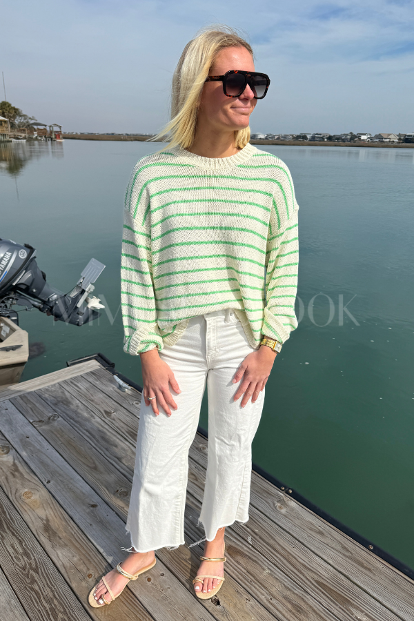 Linney sweater, green cream