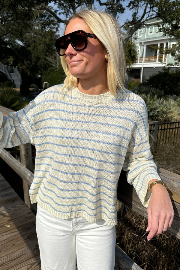 Linney sweater, sky cream