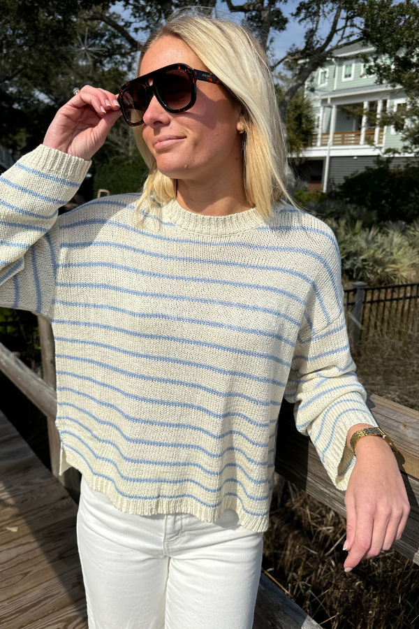 Linney sweater, sky cream