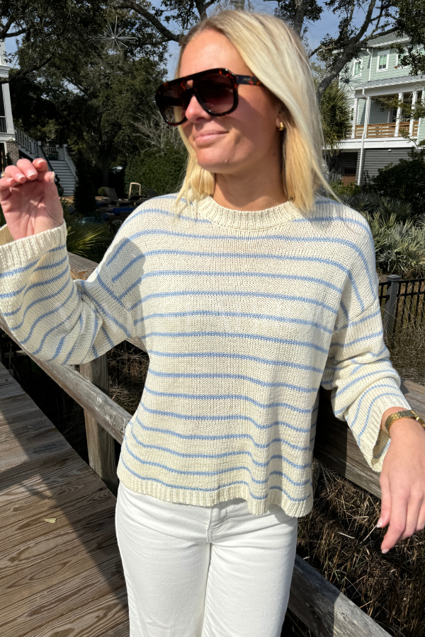 Linney sweater, sky cream