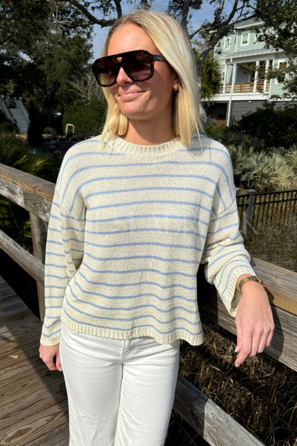 Linney sweater, sky cream