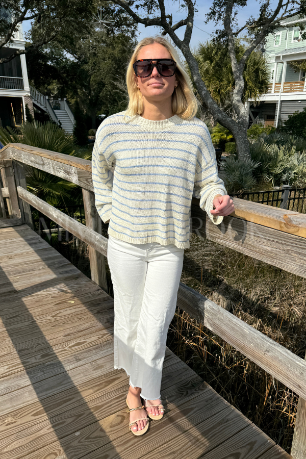 Linney sweater, sky cream