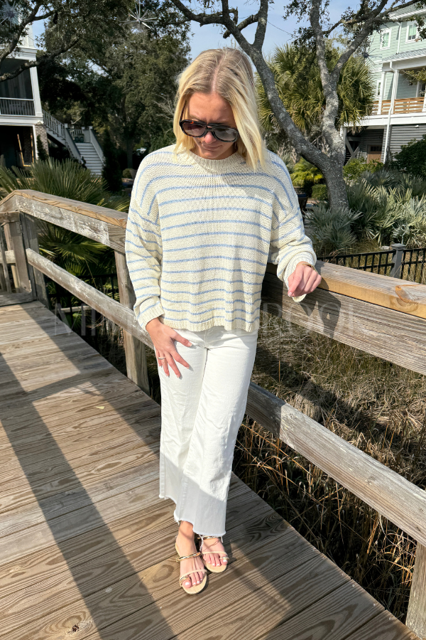 Linney sweater, sky cream