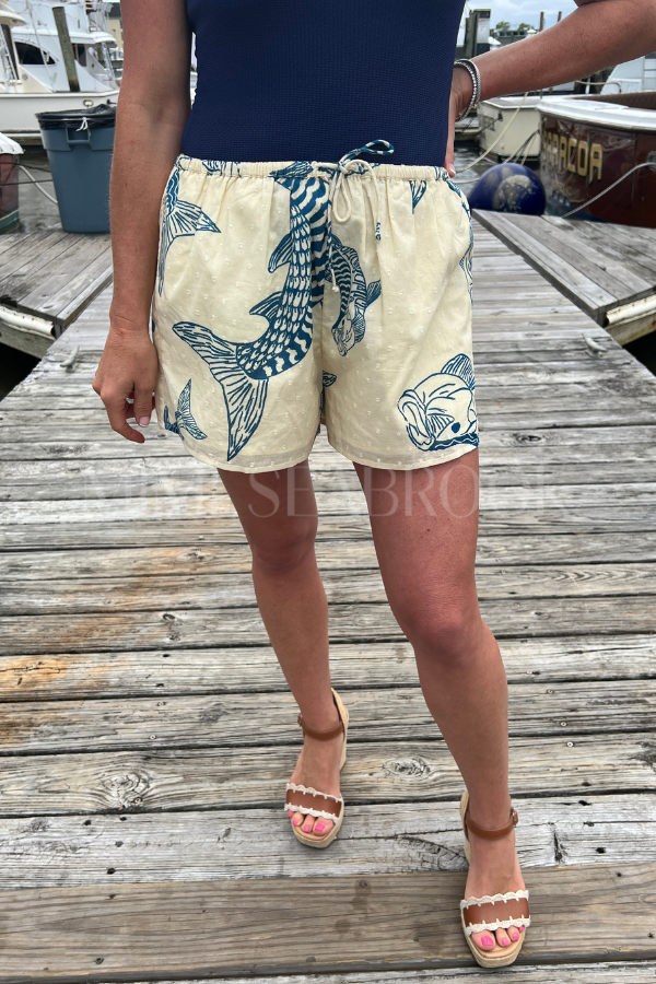Little Palm Shorts by King + Pitt, silver king print