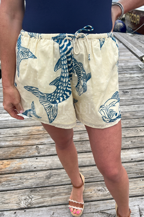 Little Palm Shorts by King + Pitt, silver king print