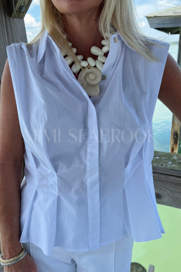 Locke top, white