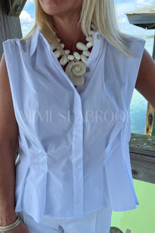 Locke top, white