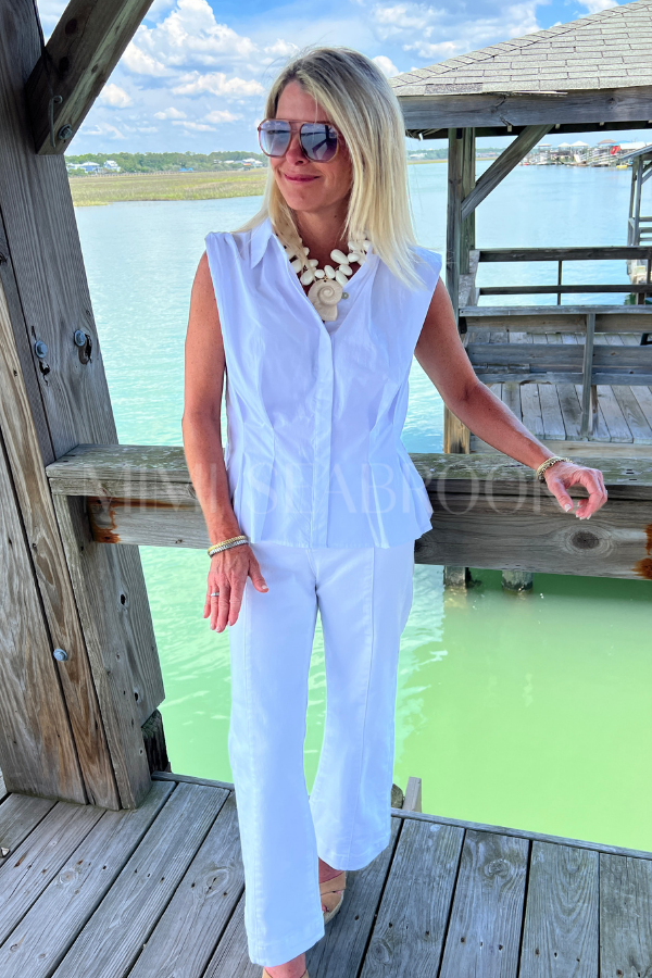 Locke top, white