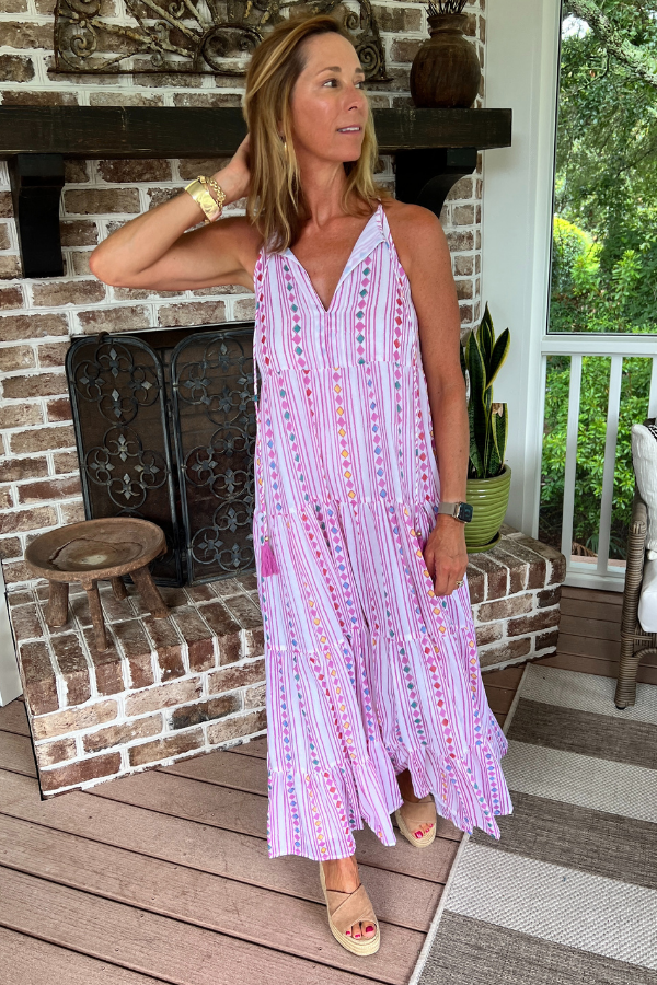 Long Tiered Tassel Dress by Oliphant