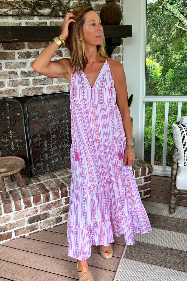 Long Tiered Tassel Dress by Oliphant