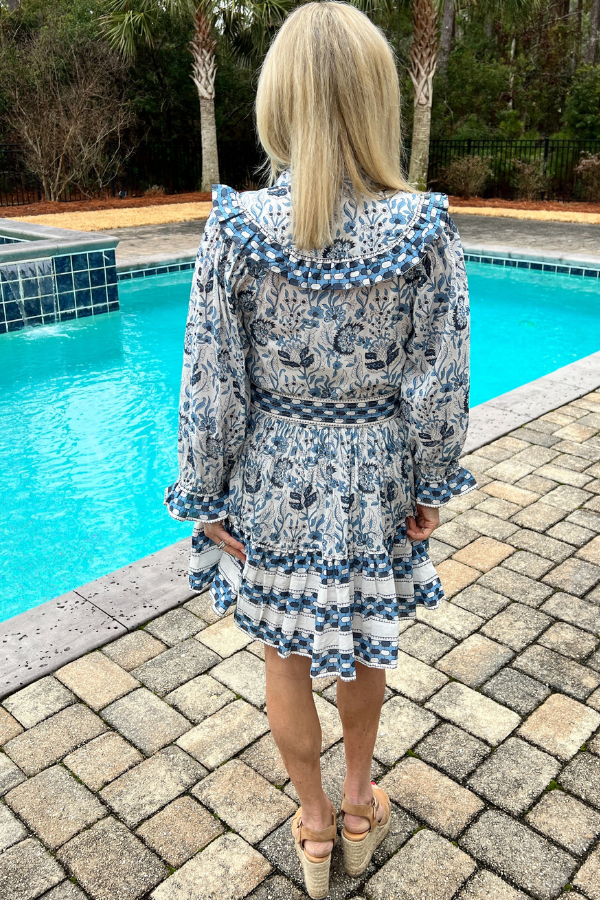 Lotte Mini Dress, vintage blue by Cleobella