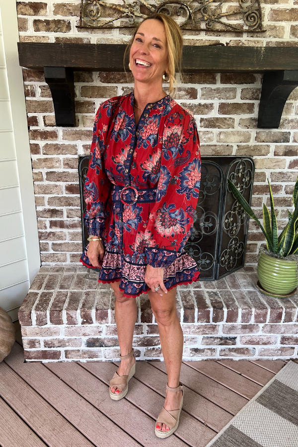 Luang Red Mini Dress by Farm Rio