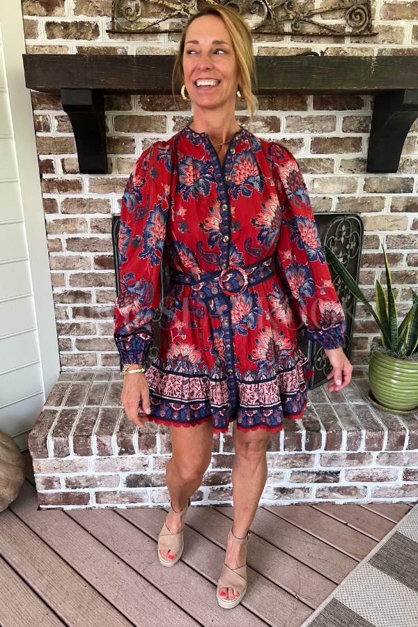 Luang Red Mini Dress by Farm Rio