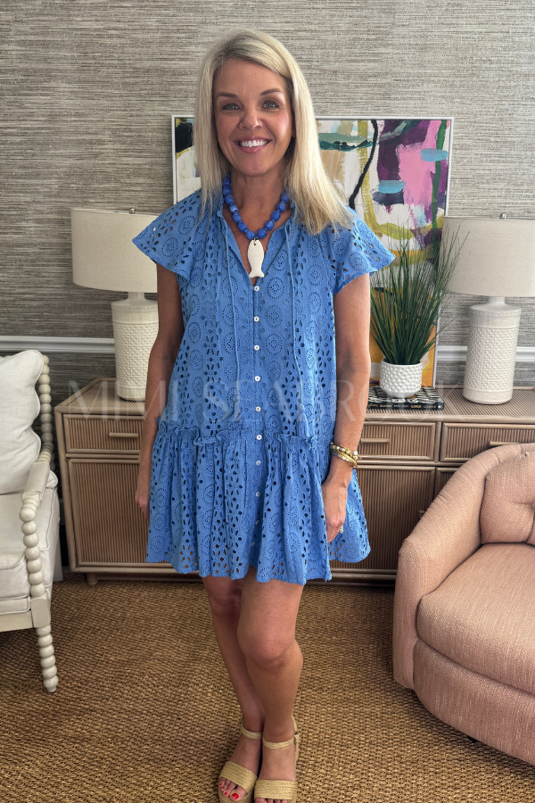 Lydia Mini Dress, Blue Bonnet by Cleobella M Lydia Mini Dress, Blue Bonnet by Cleobella M