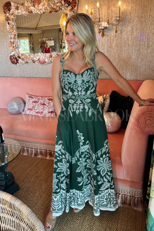 Miranda Belt Buckles Maxi Dress by Farm Rio Miranda Belt Buckles Maxi Dress by Farm Rio