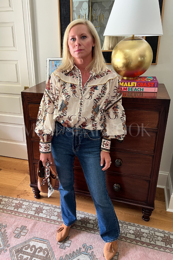 Majestic Hearts Cream Blouse by Farm Rio